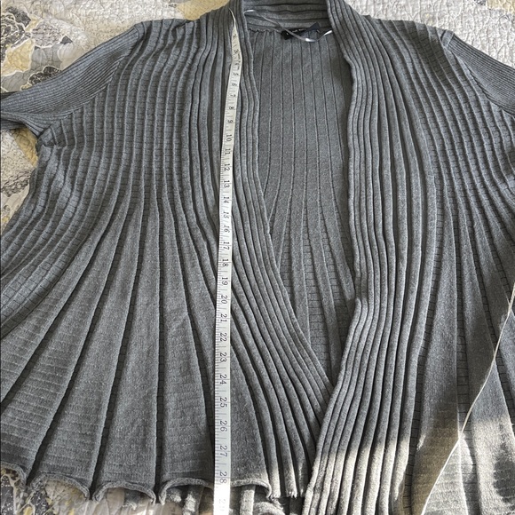 Lane Bryant Gray Ribbed Open Front Sweater - Picture 9 of 12